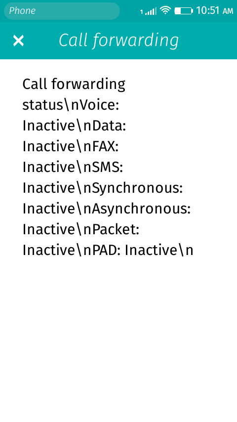 USSD message showing newlines printed out as plain characters
