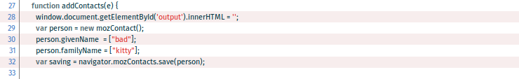 Code to create a new contact in extra-perm.js