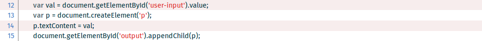 DVFA securely code using .createElement instead of .innerHTML