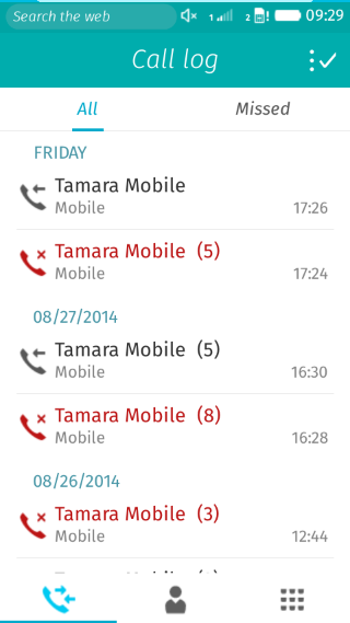 24 hour time on the call log