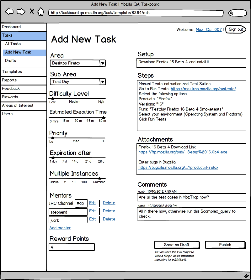 Dashboard Page