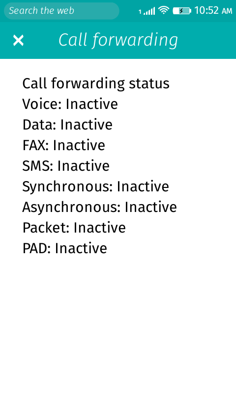 USSD message showing the correct formatting