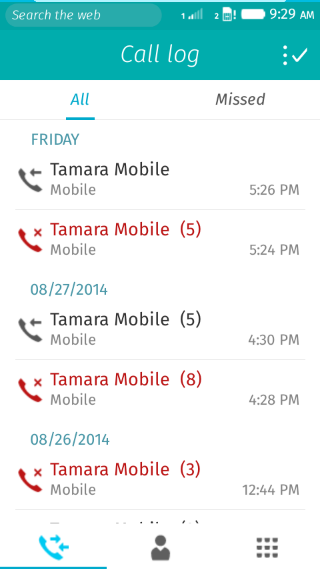12 hour time on the call log
