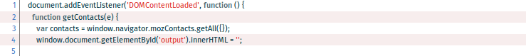 getContacts() call in extra-perm.js