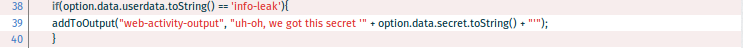 Information leak in the web activity handler