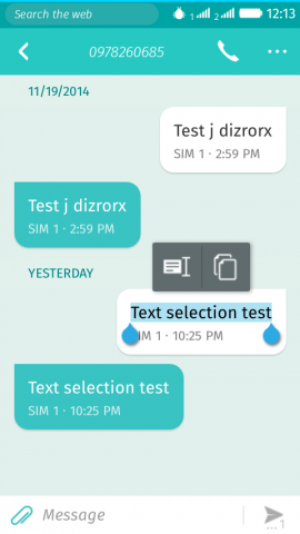 Message bubble selection