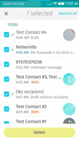 Select all shortcut allows to select all threads at once