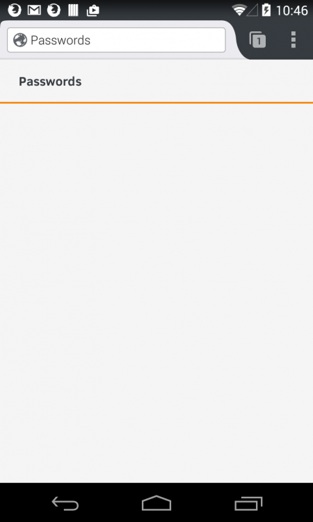 Empty about:passwords page