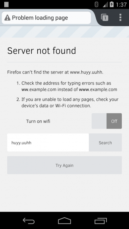 Searching from error pages